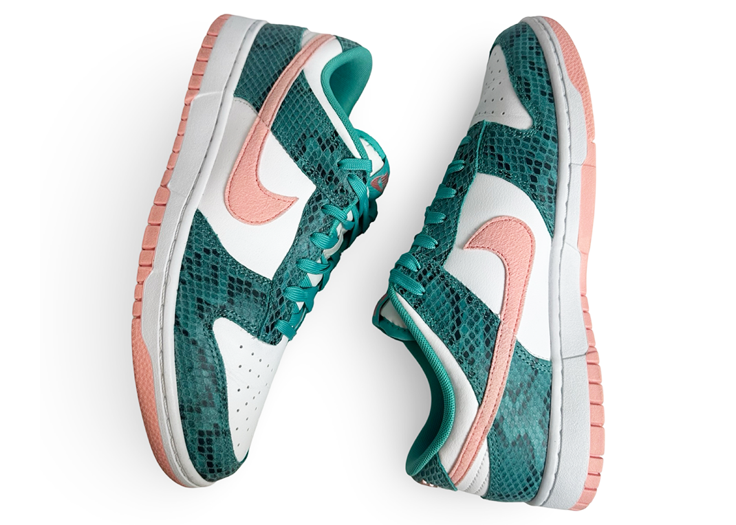 Nike Dunk Low Snakeskin Washed Teal Bleached Coral