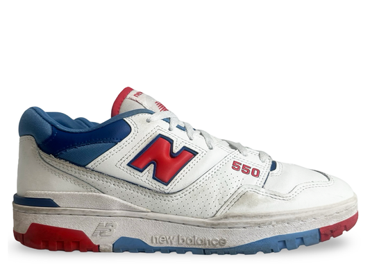 New Balance 550 White True Red Atlantic Blue