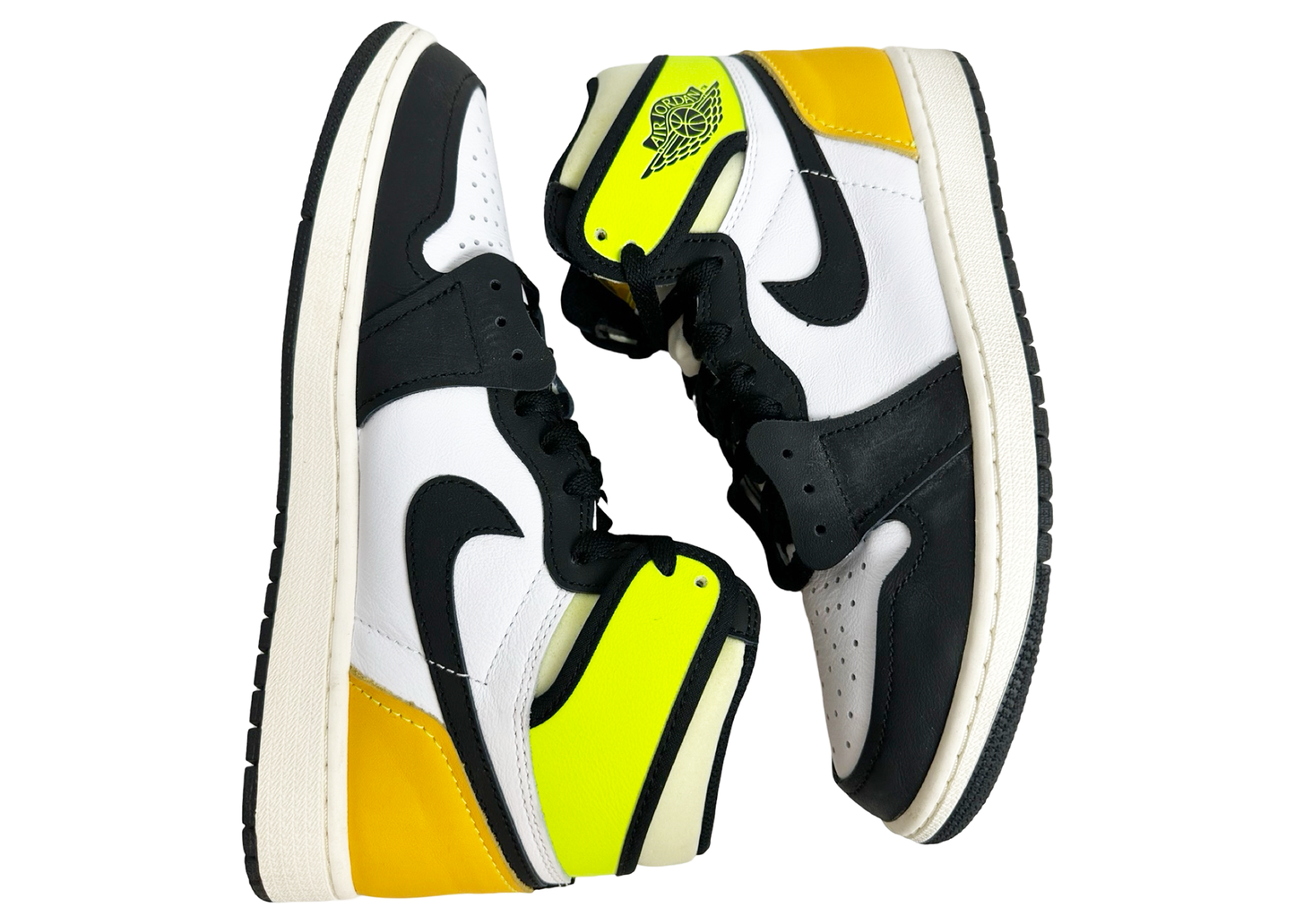 Jordan 1 Retro High White Black Volt University Gold