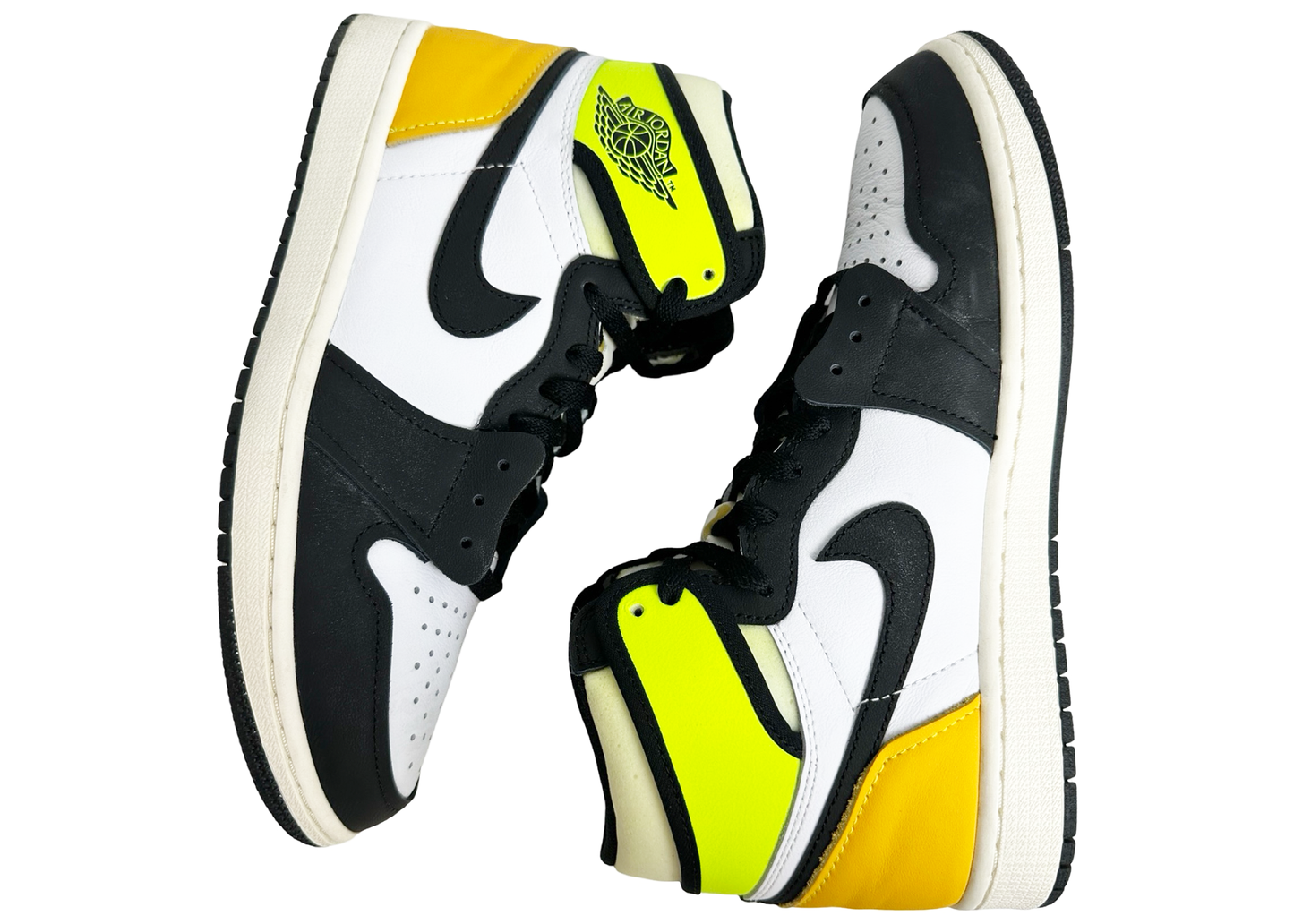 Jordan 1 Retro High White Black Volt University Gold