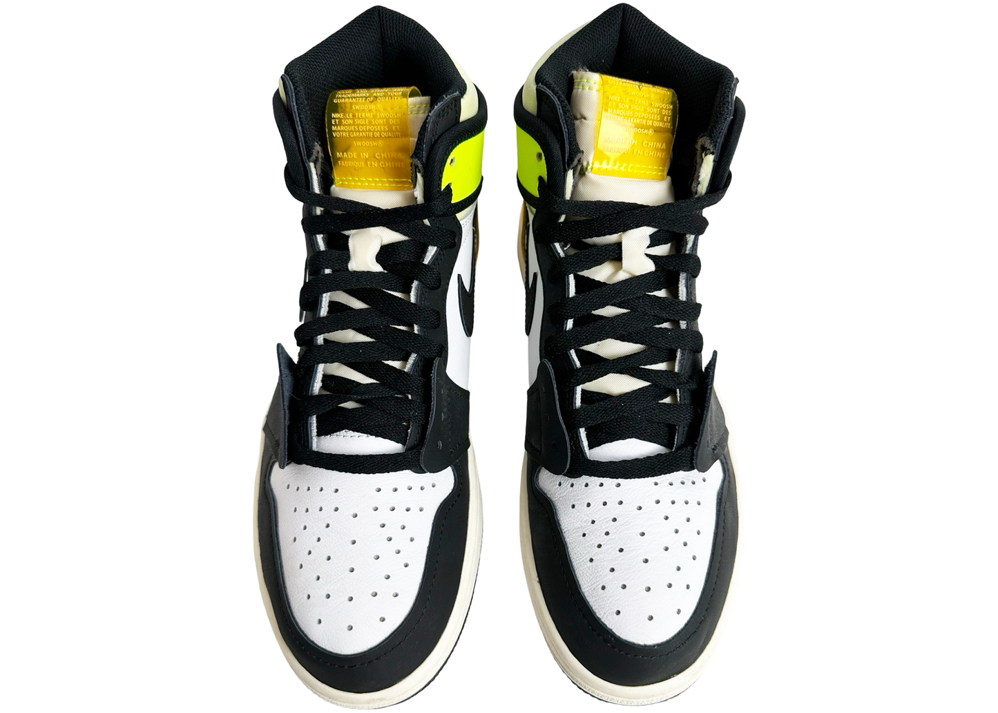 Jordan 1 Retro High White Black Volt University Gold