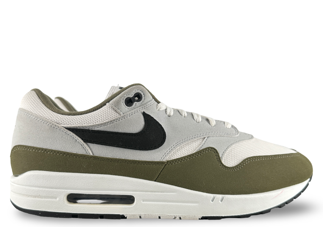 Nike Air Max 1 White Black Medium Olive