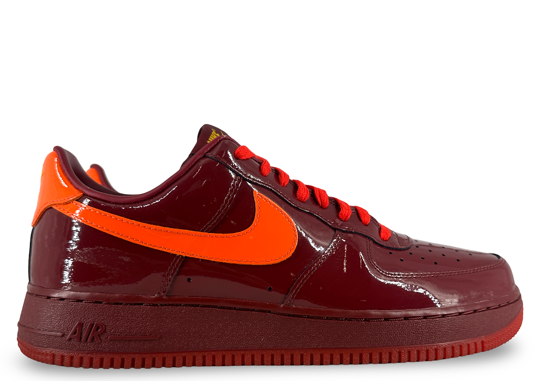 Nike Air Force 1 Low Patent Leather Dark Team Red Safety Orange
