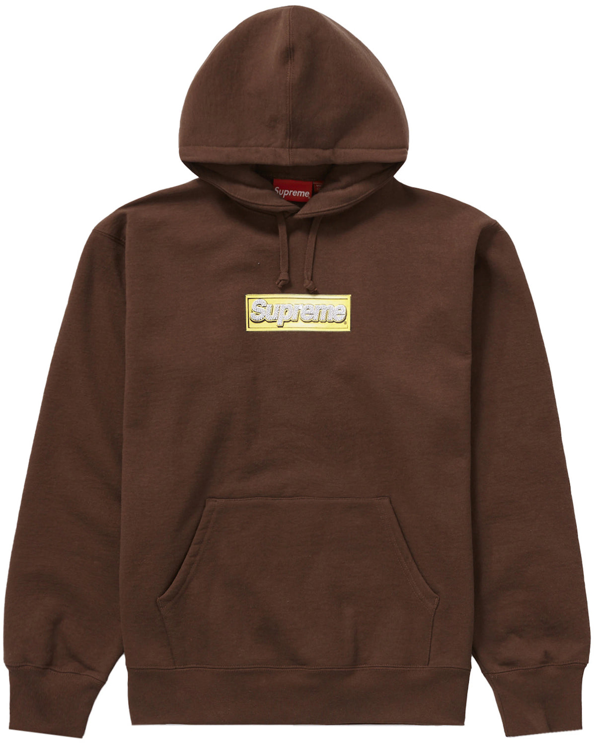 Supreme Bling Box Logo Hooded Sweatshirt Dark Brown