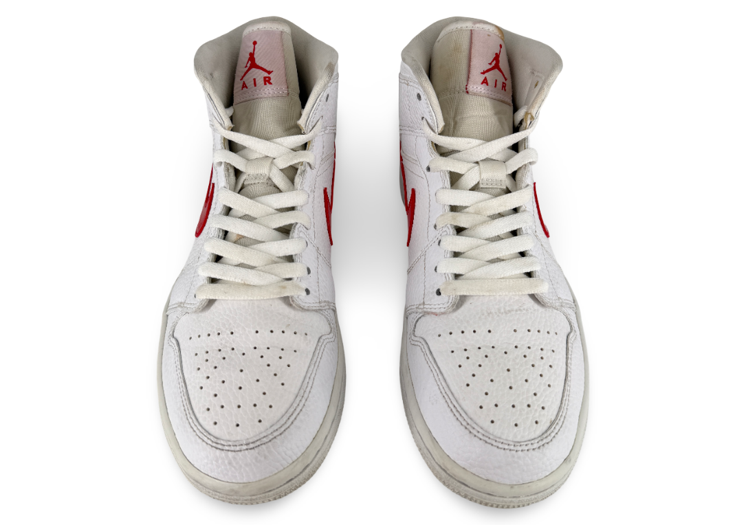 Jordan 1 Mid White University Red (Women's)