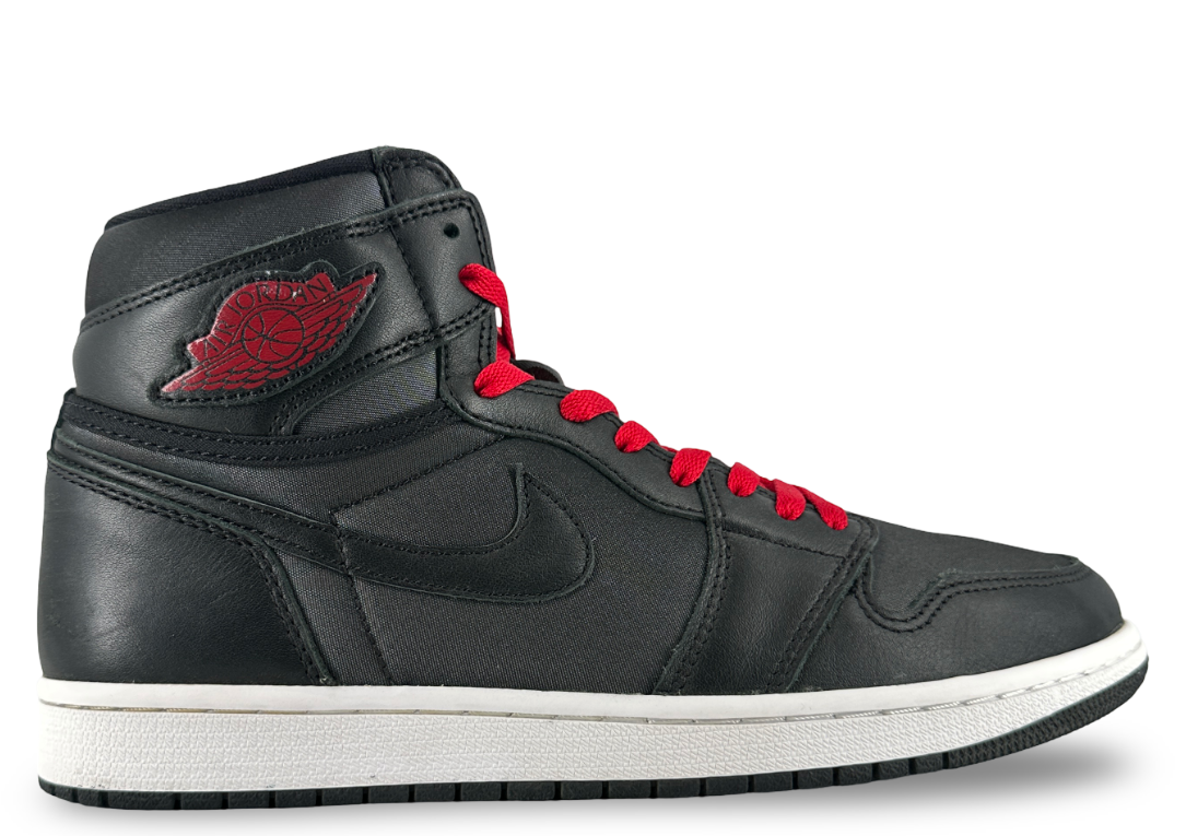 Jordan 1 Retro High Black Satin Gym Red