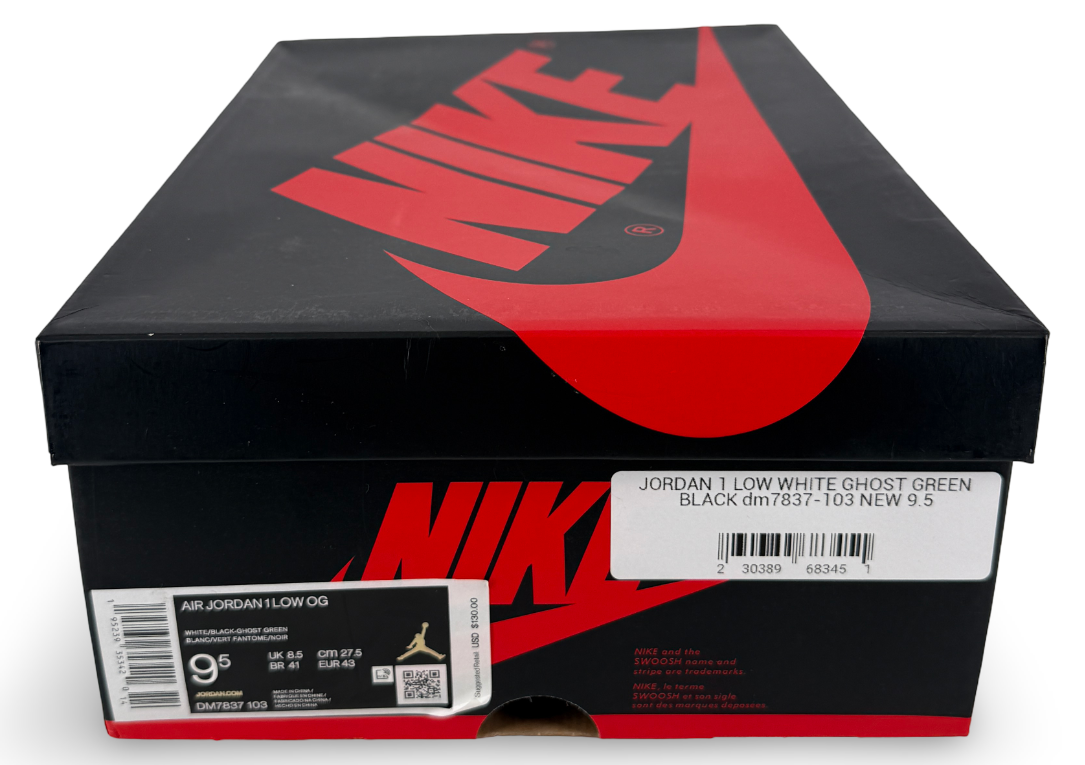 Jordan 1 Retro Low White Ghost Green Black