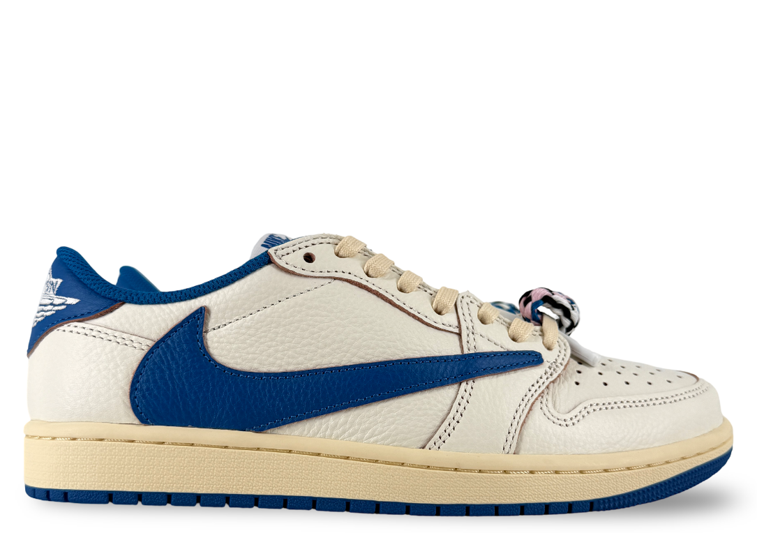Jordan 1 Retro Low OG SP Fragment x Travis Scott Sail Military Blue