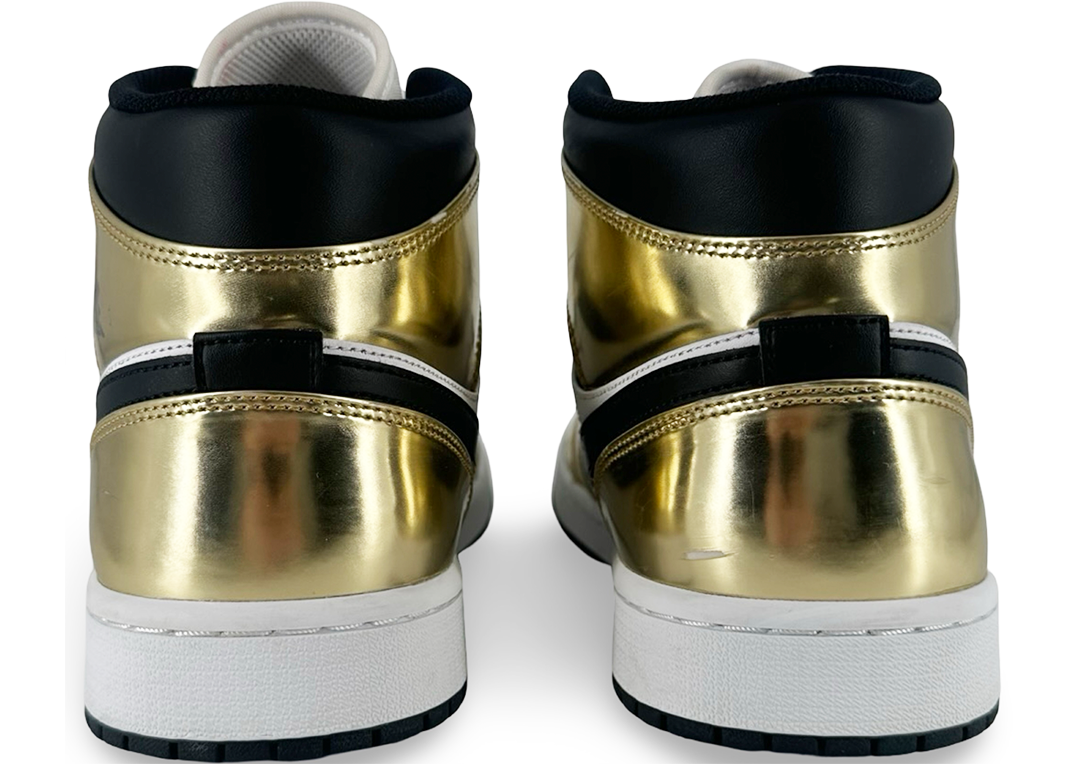 Jordan 1 Mid Metallic Gold Black White