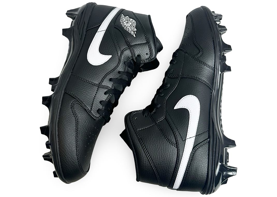 Jordan 1 Mid TD Cleat Black White