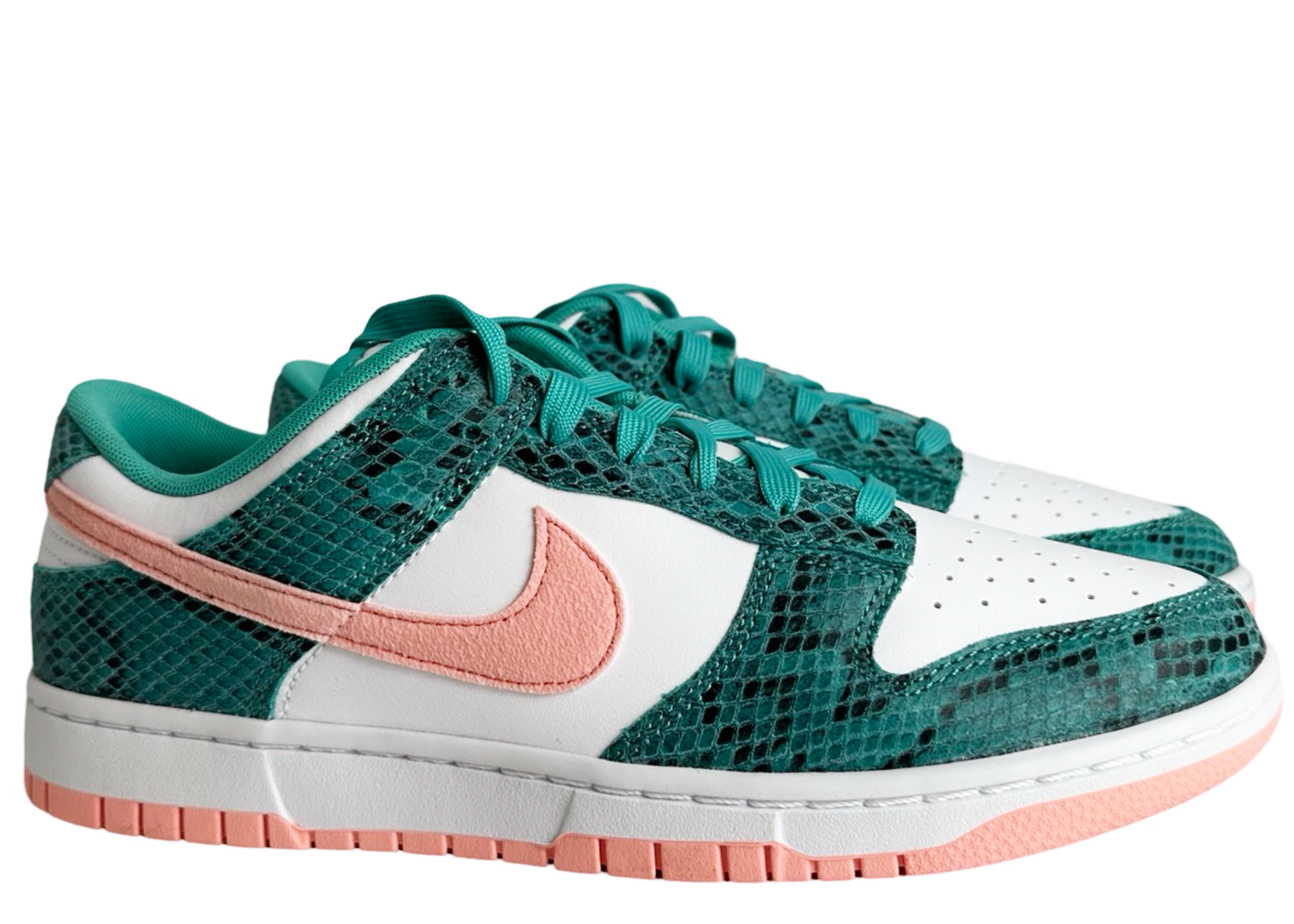 Nike Dunk Low Snakeskin Washed Teal Bleached Coral