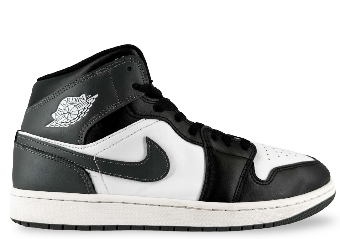 Jordan 1 Mid Black White Iron Grey