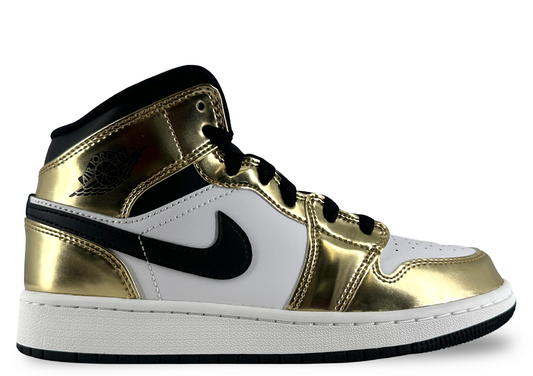 Jordan 1 Mid Metallic Gold Black White (GS)