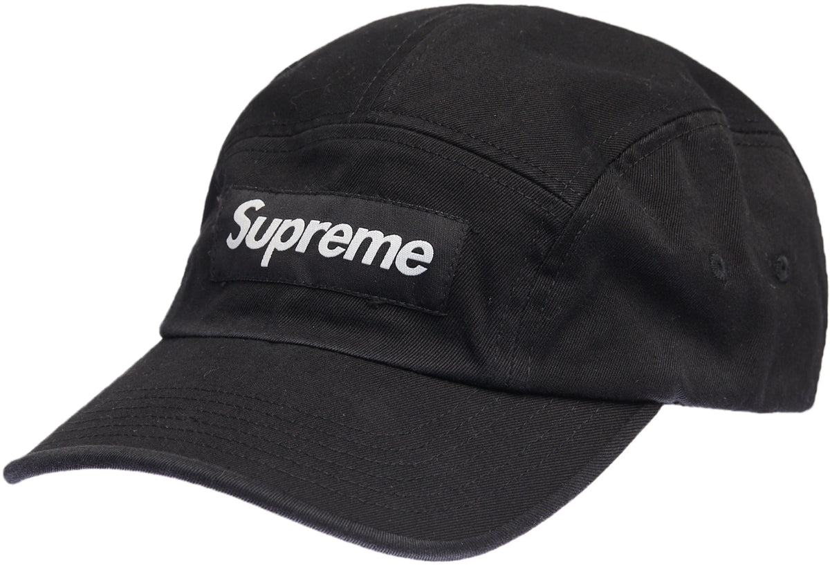 Supreme Washed Chino Twill Camp Cap Cap (SS22) Black