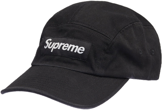 Supreme Washed Chino Twill Camp Cap Cap (SS22) Black