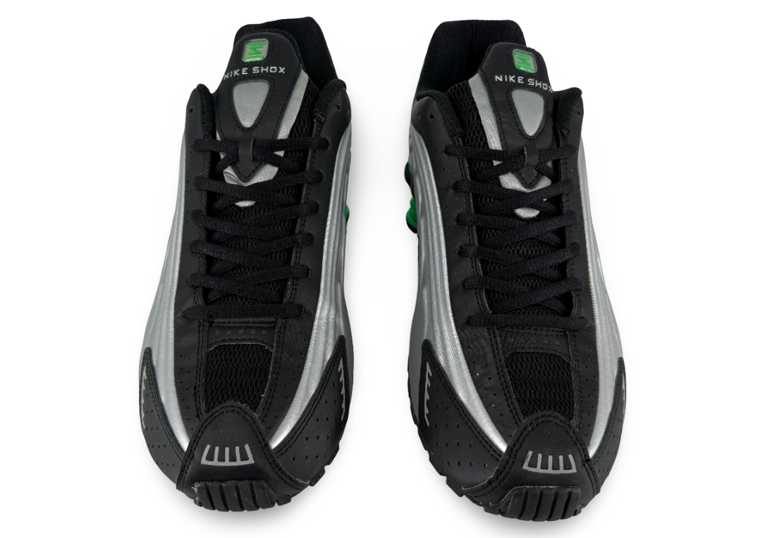 Nike Shox R4 Metallic Silver Green Shock