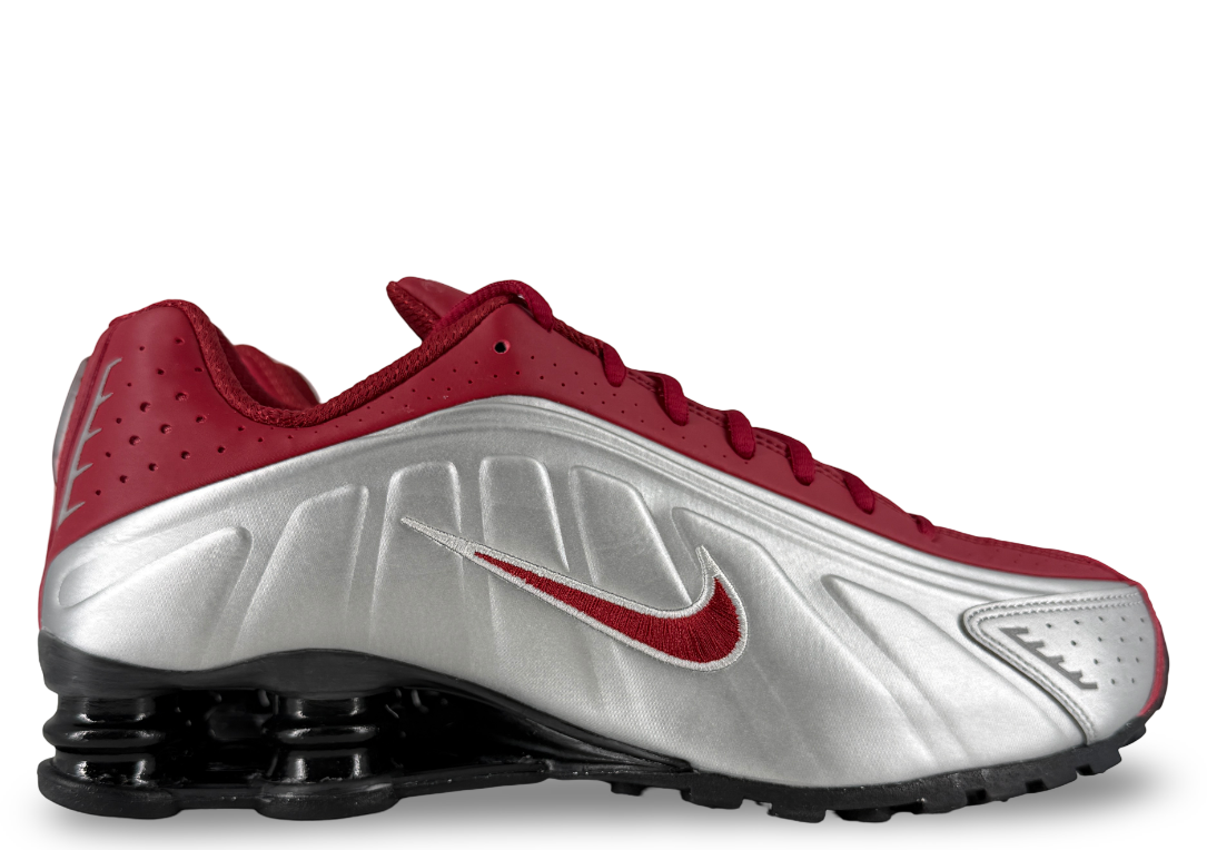 Nike Shox R4 Metallic Silver Black Crimson