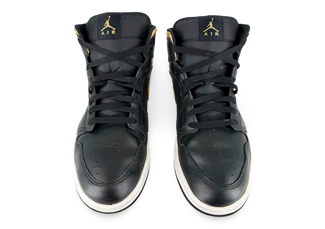 Jordan 1 Mid Black Metallic Gold