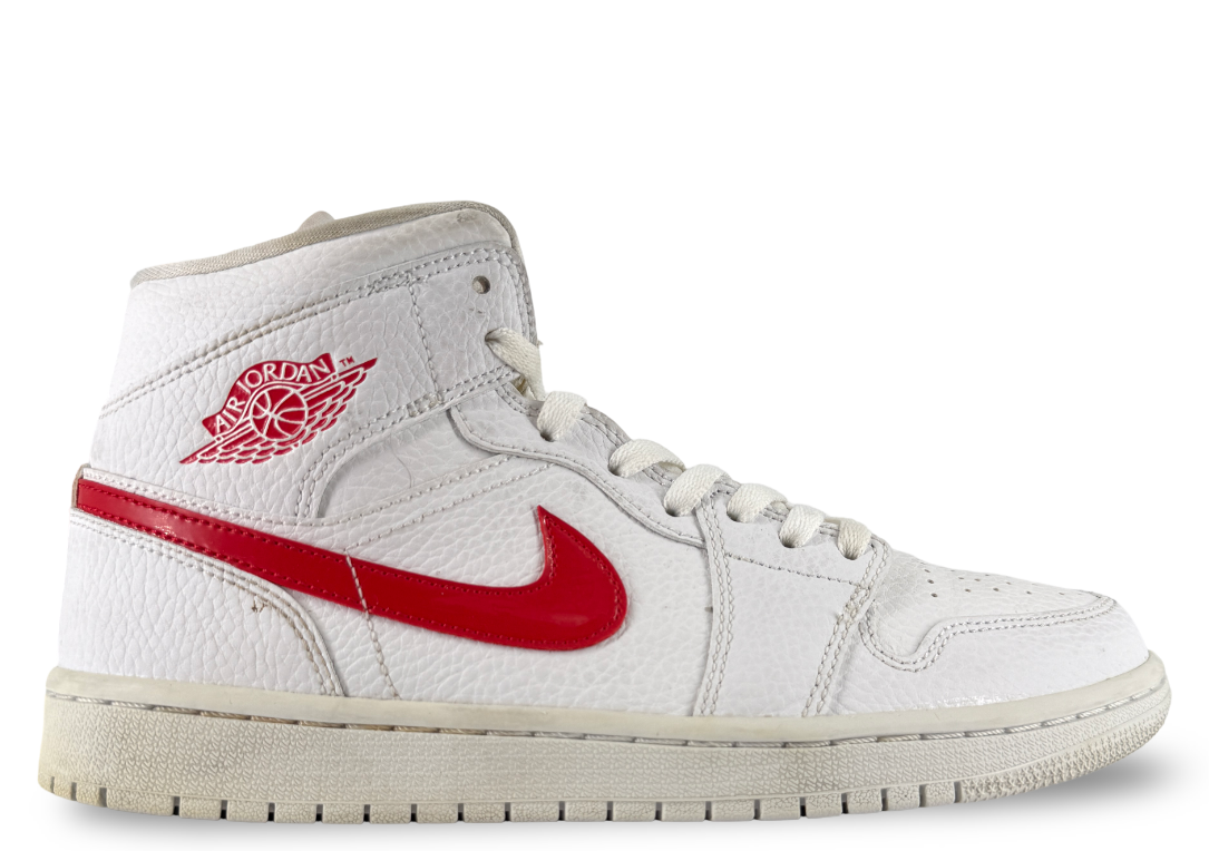 Jordan 1 Mid White University Red (Women's)