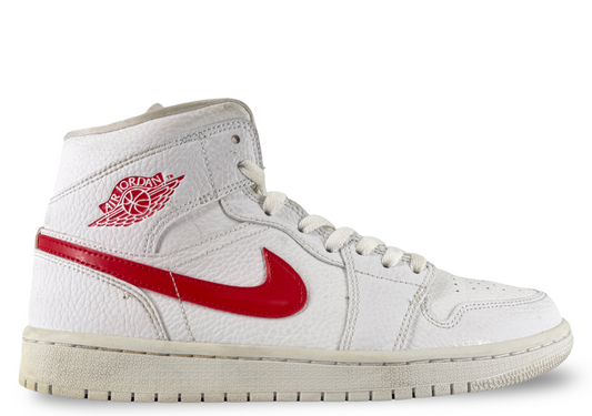 Jordan 1 Mid White University Red (Women's)