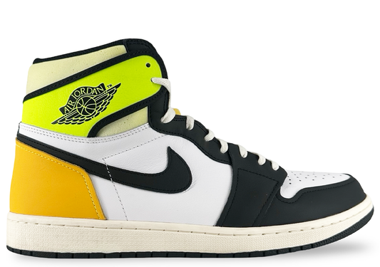 Jordan 1 Retro High White Black Volt University Gold