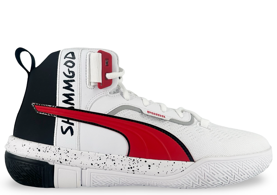 Puma Legacy White High Risk Red x God Shammgod