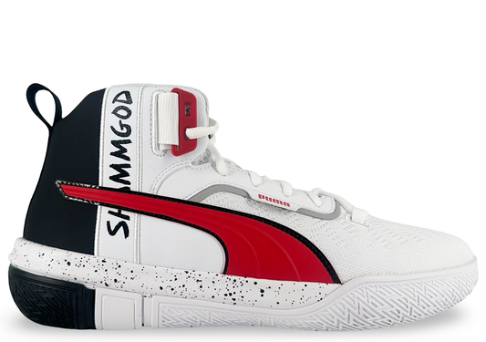Puma Legacy White High Risk Red x God Shammgod