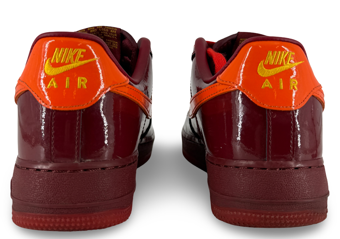 Nike Air Force 1 Low Patent Leather Dark Team Red Safety Orange