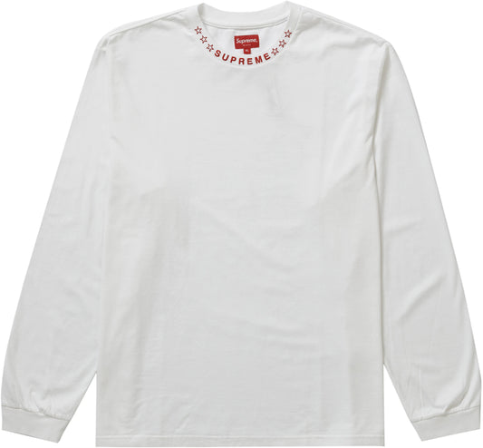 Supreme Stars Collar L/S Top White