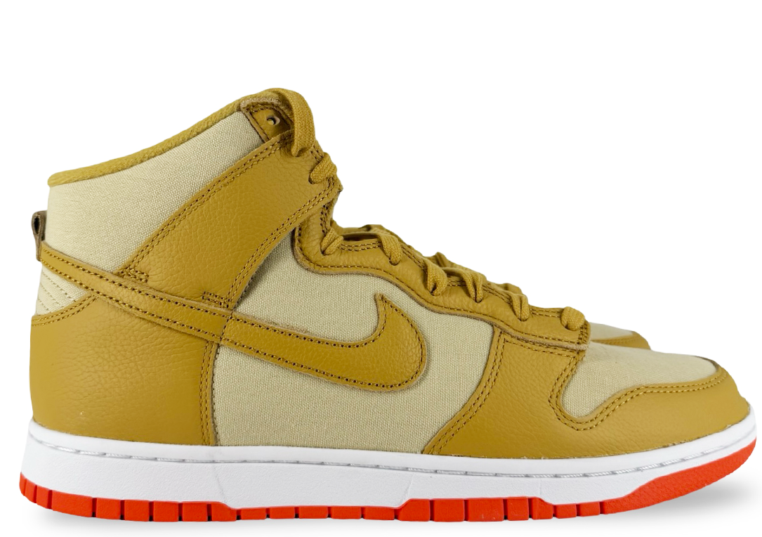Nike Dunk High Wheat Gold Safety Orange