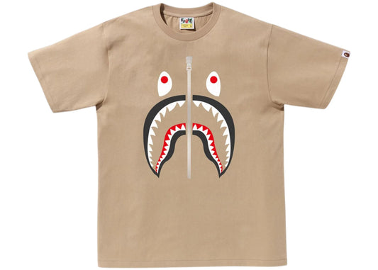 BAPE A Bathing Ape Shark Tee Beige