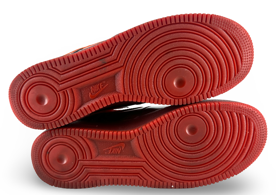 Nike Air Force 1 Low Patent Leather Dark Team Red Safety Orange