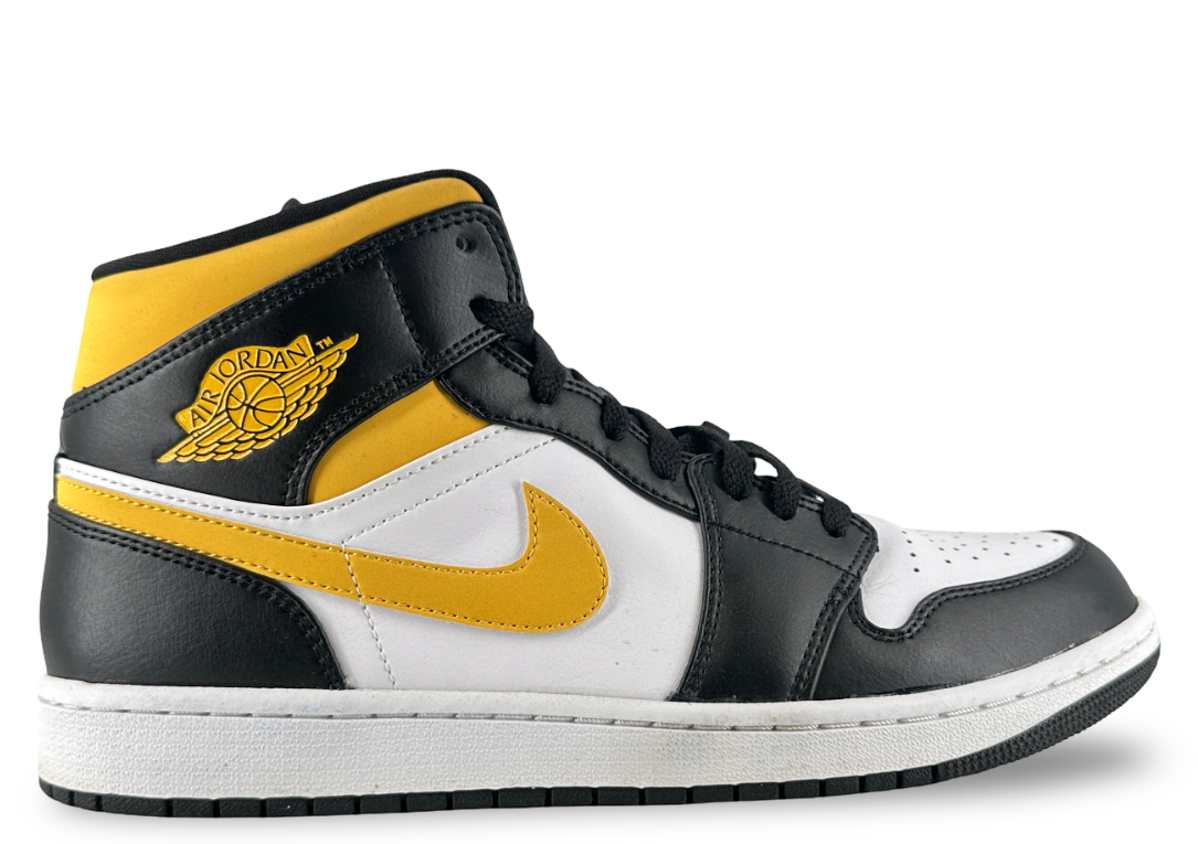 Jordan 1 Mid White Pollen Black