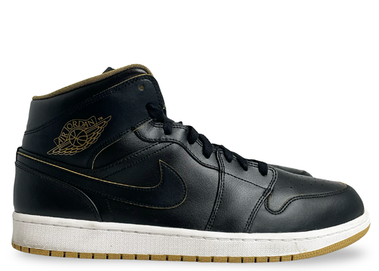 Jordan 1 Retro Mid Black Metallic Gold
