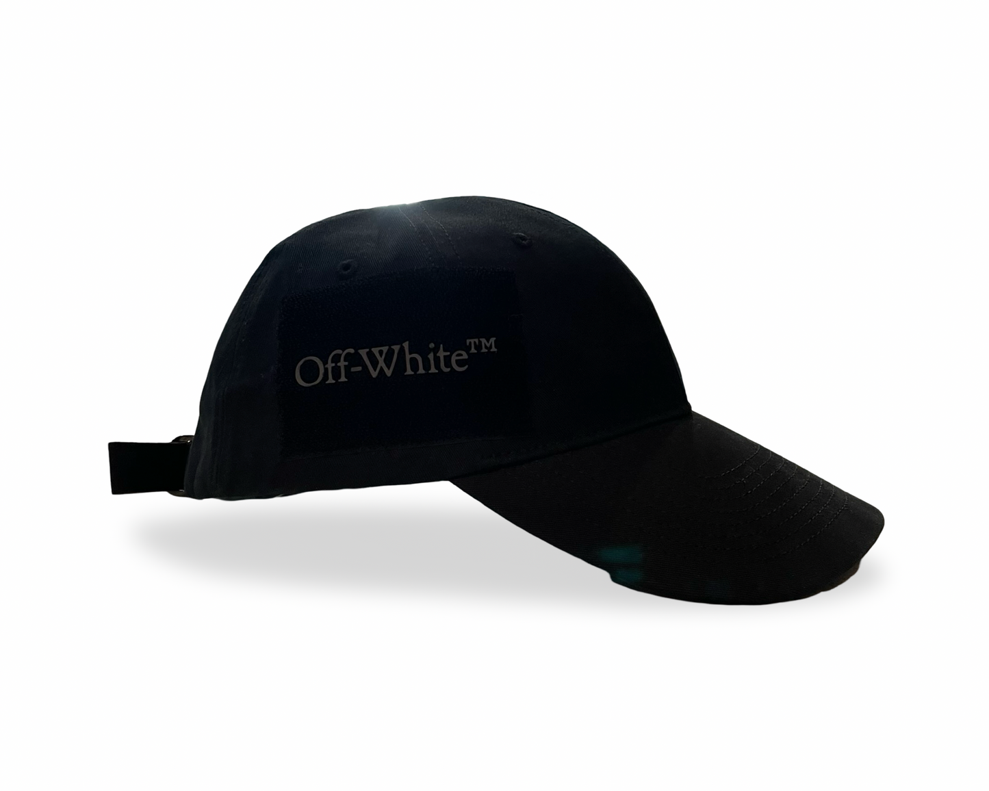 Off White Velcro Patch Hat Black