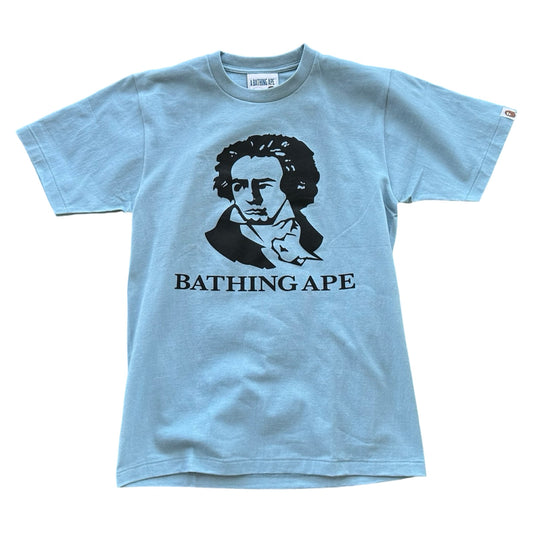 A BATHING APE FACE TEE LIGHT BLUE