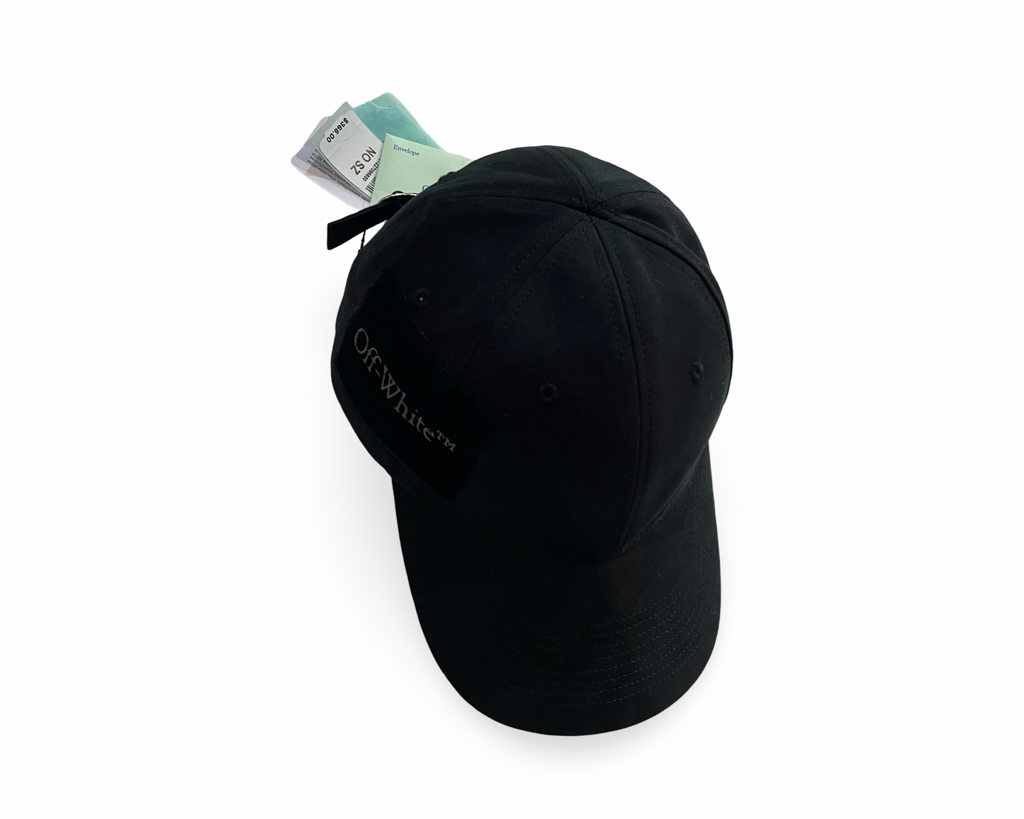 Off White Velcro Patch Hat Black