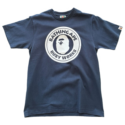 A BATHING APE BUSY WORKS TEE NAVY