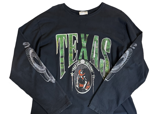 Rhude Texas Long Sleeve Tee Black