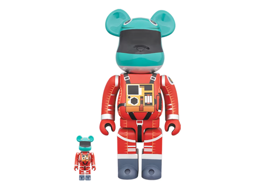 Bearbrick x 2001: A Space Odyssey Space Suit Green Helmet Orange Suit 100% & 400% Multi