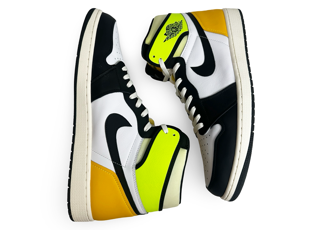 Jordan 1 Retro High White Black Volt University Gold